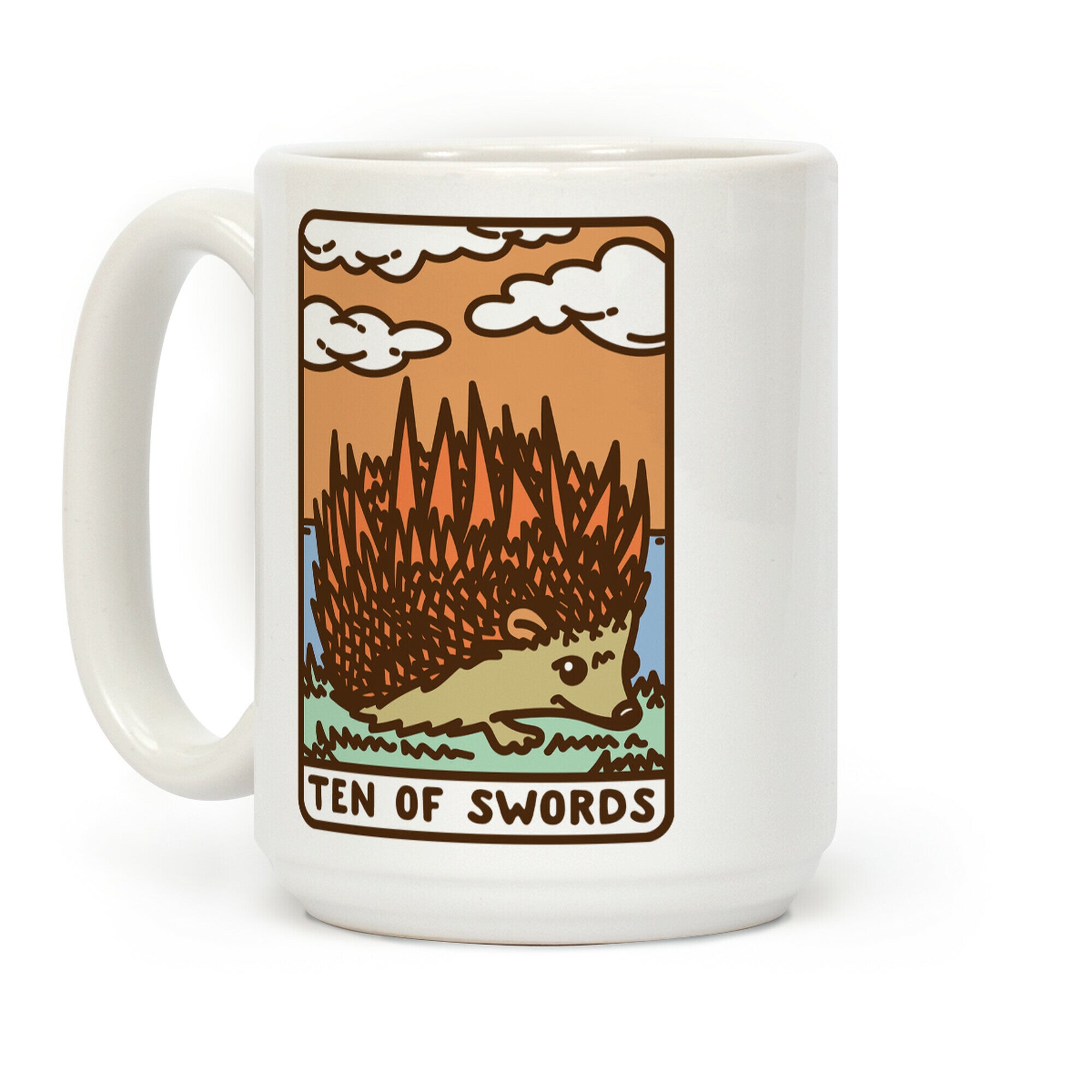 Ten of Swords HedgeHog Tarot Parody Coffee Mug
