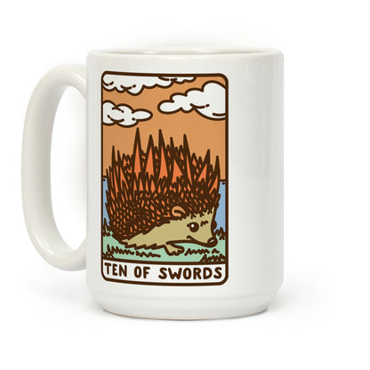 Ten of Swords HedgeHog Tarot Parody Coffee Mug