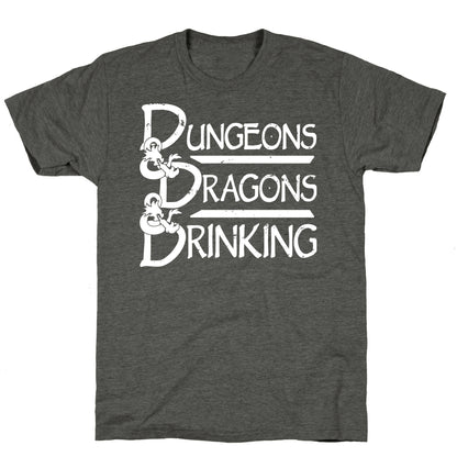 Dungeons & Dragons & Drinking Unisex Triblend Tee