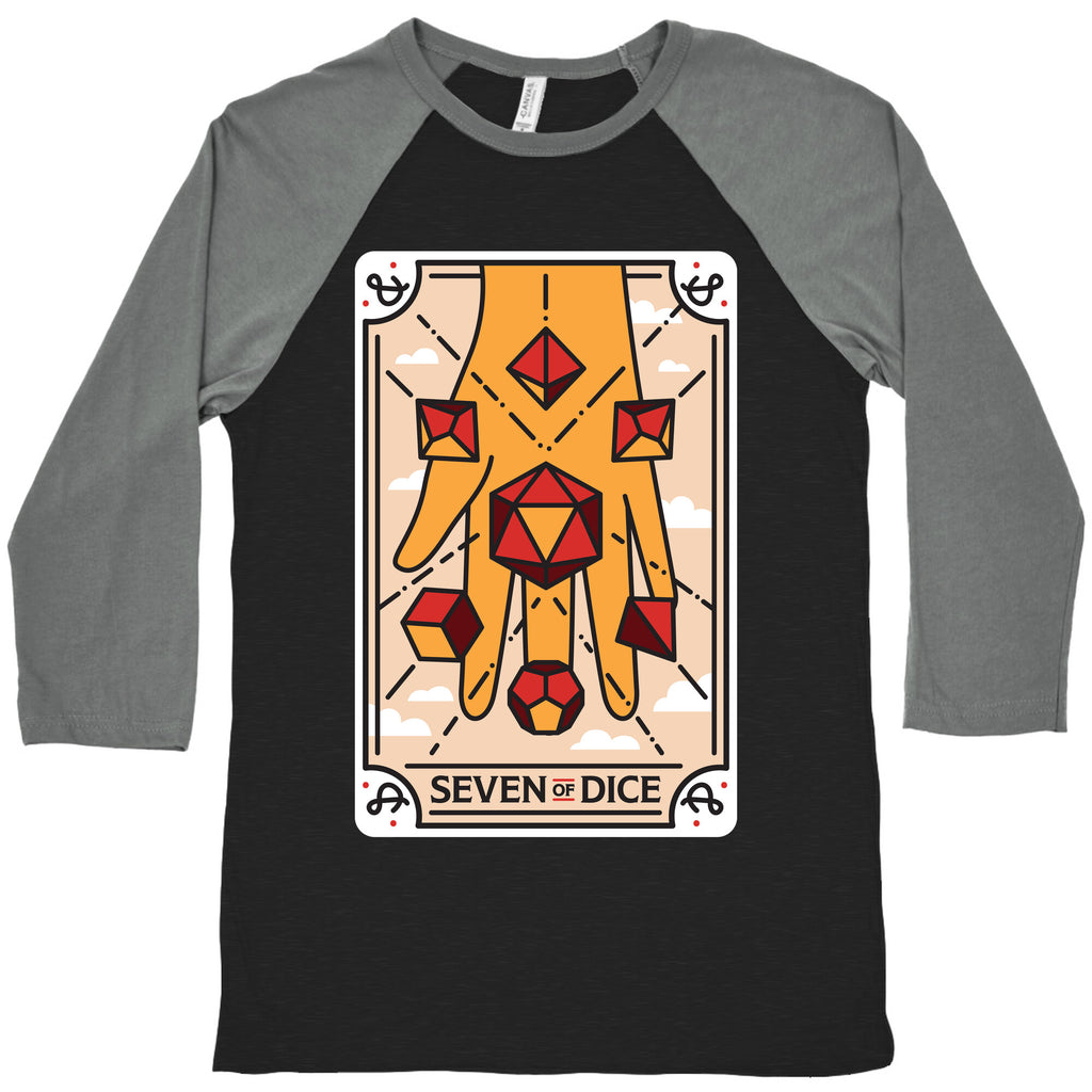 Seven of Dice - D&D Tarot Baseball Tee