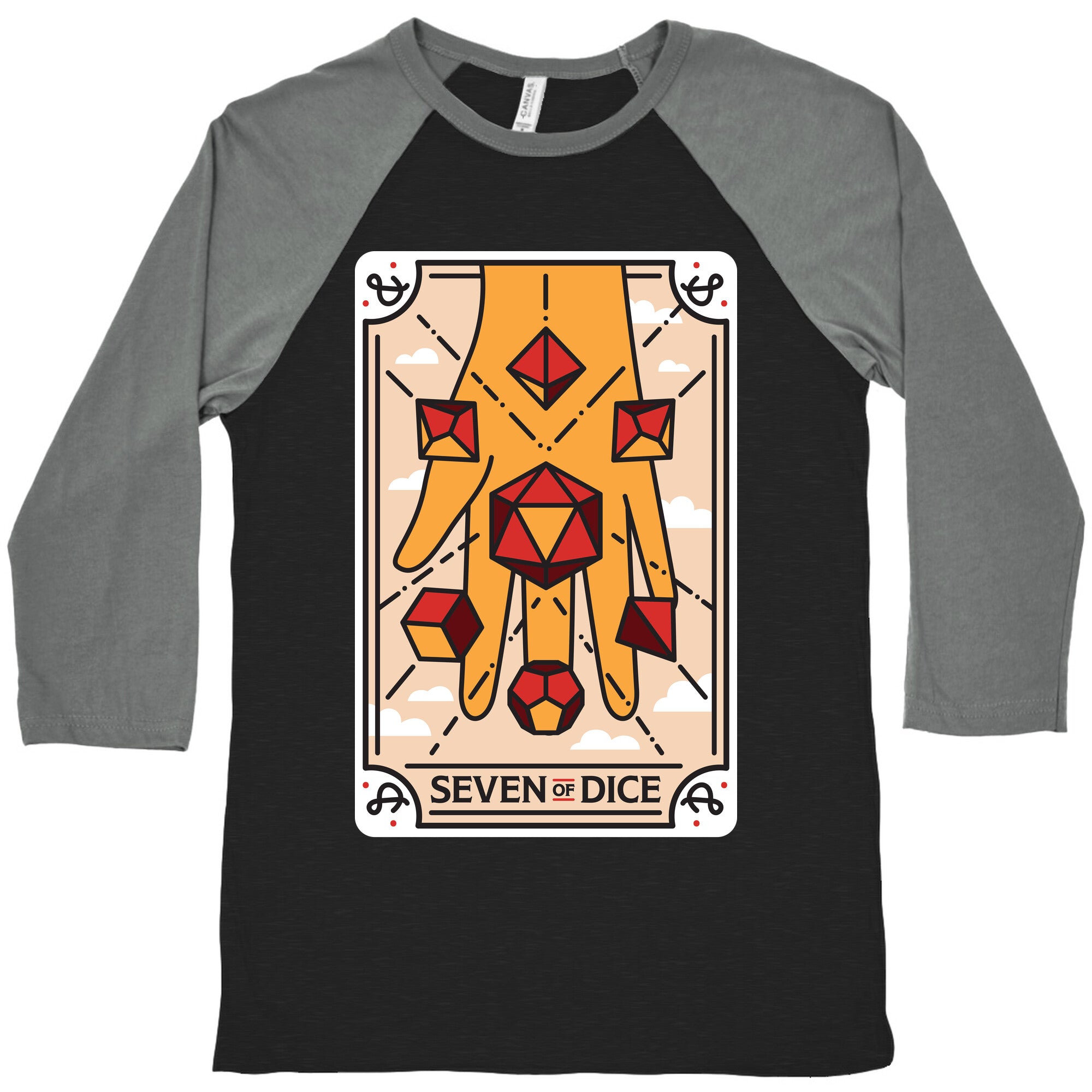 Seven of Dice - D&D Tarot Baseball Tee