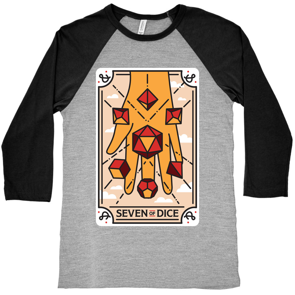 Seven of Dice - D&D Tarot Baseball Tee