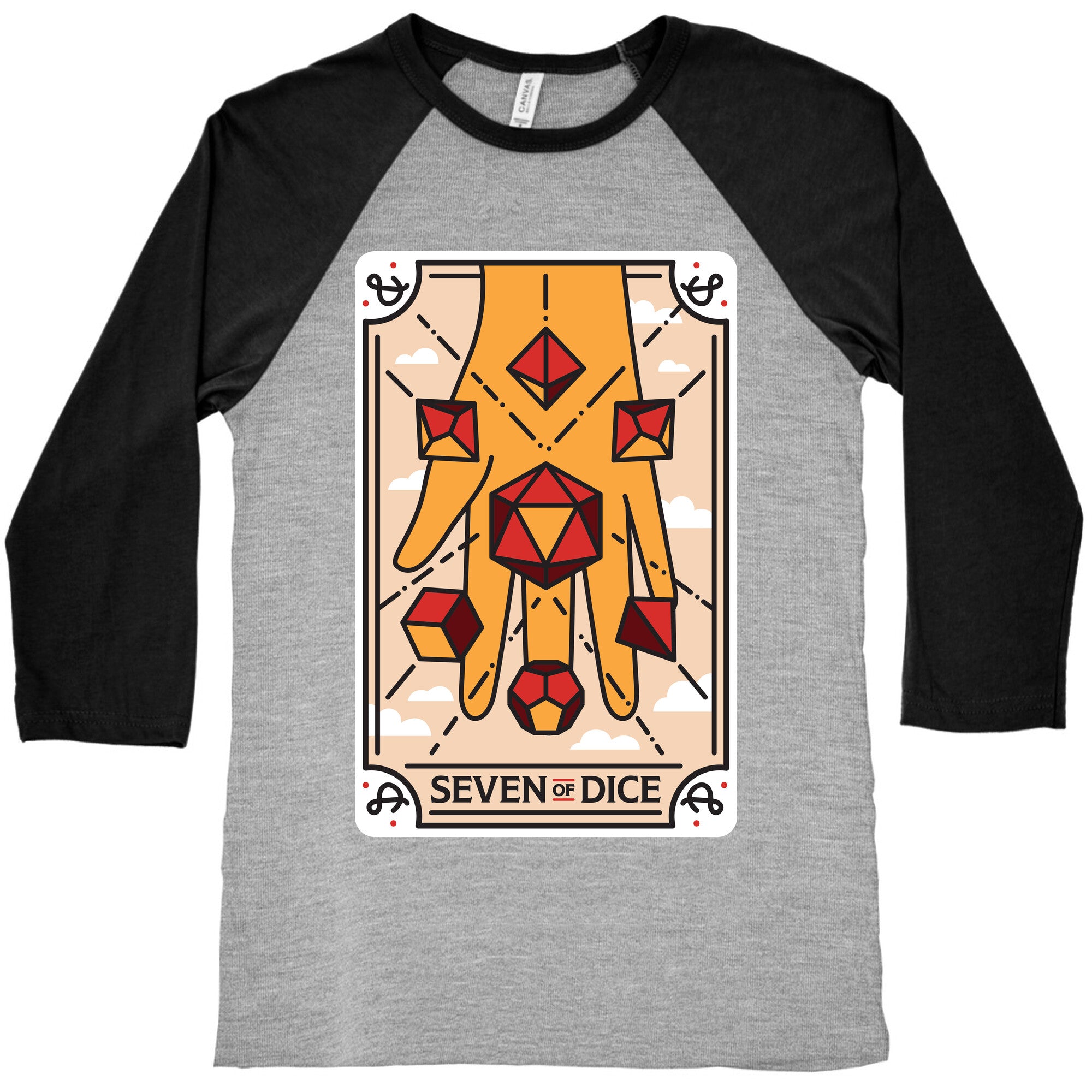 Seven of Dice - D&D Tarot Baseball Tee