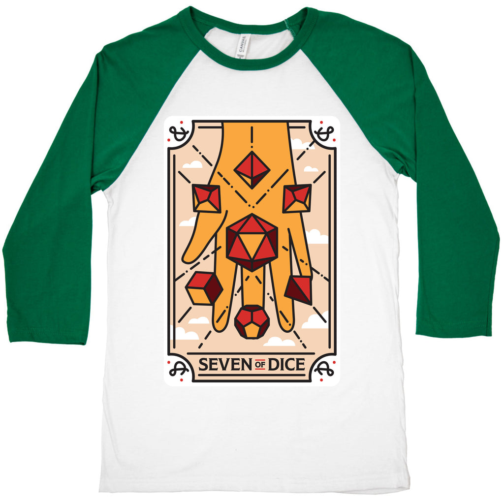 Seven of Dice - D&D Tarot Baseball Tee