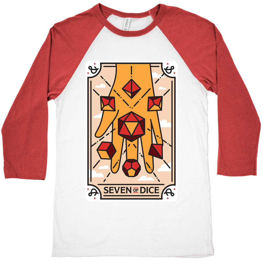 Seven of Dice - D&D Tarot Baseball Tee