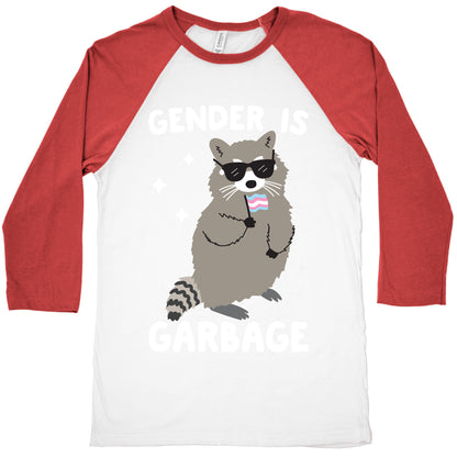 Gender Is Garbage Trans Raccoon Baseball Tee