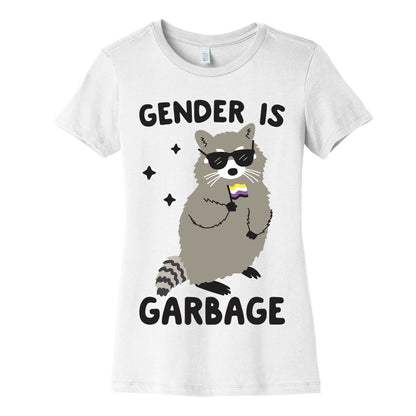 Gender Is Garbage Non-binary Raccoon Women's Cotton Tee