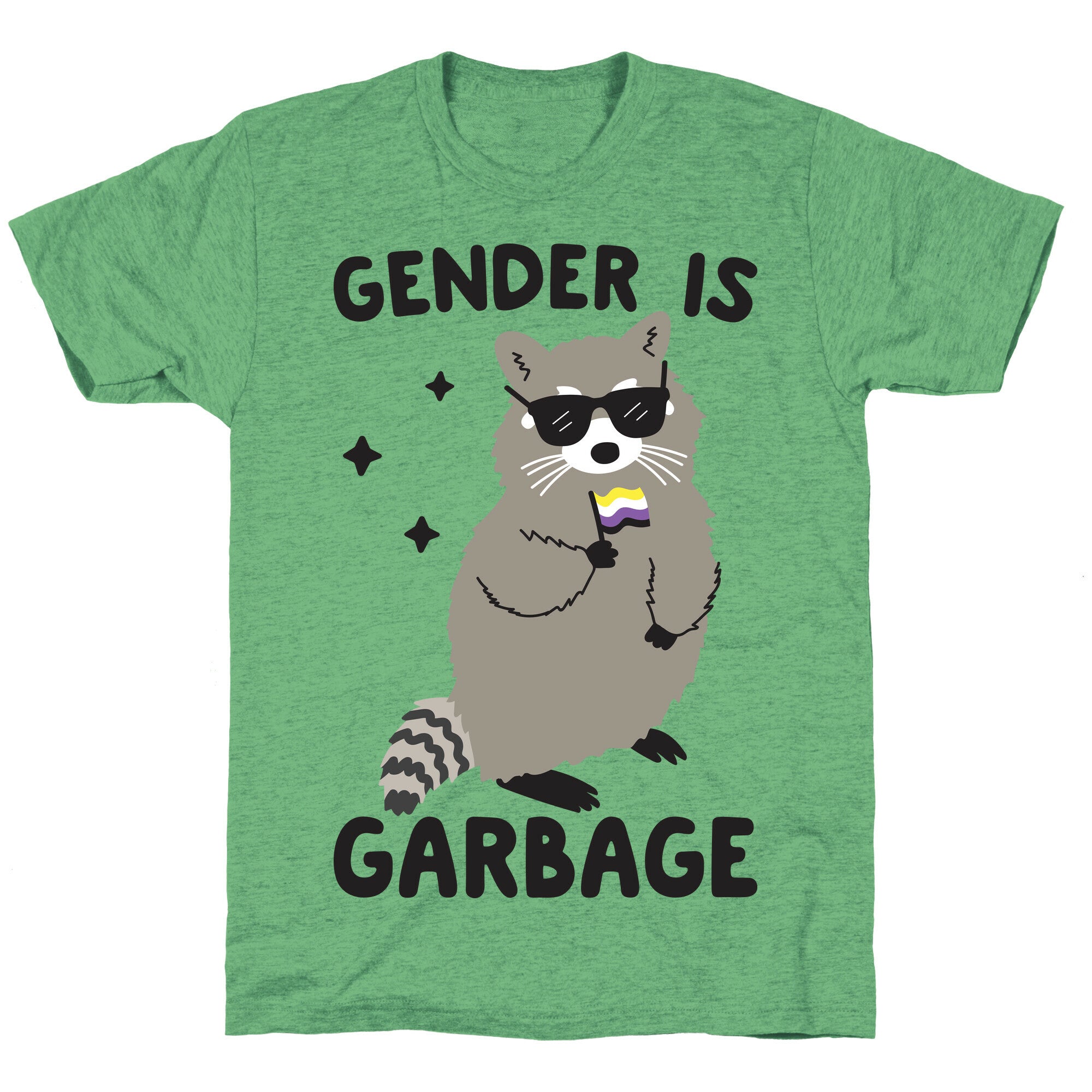 Gender Is Garbage Non-binary Raccoon Unisex Triblend Tee