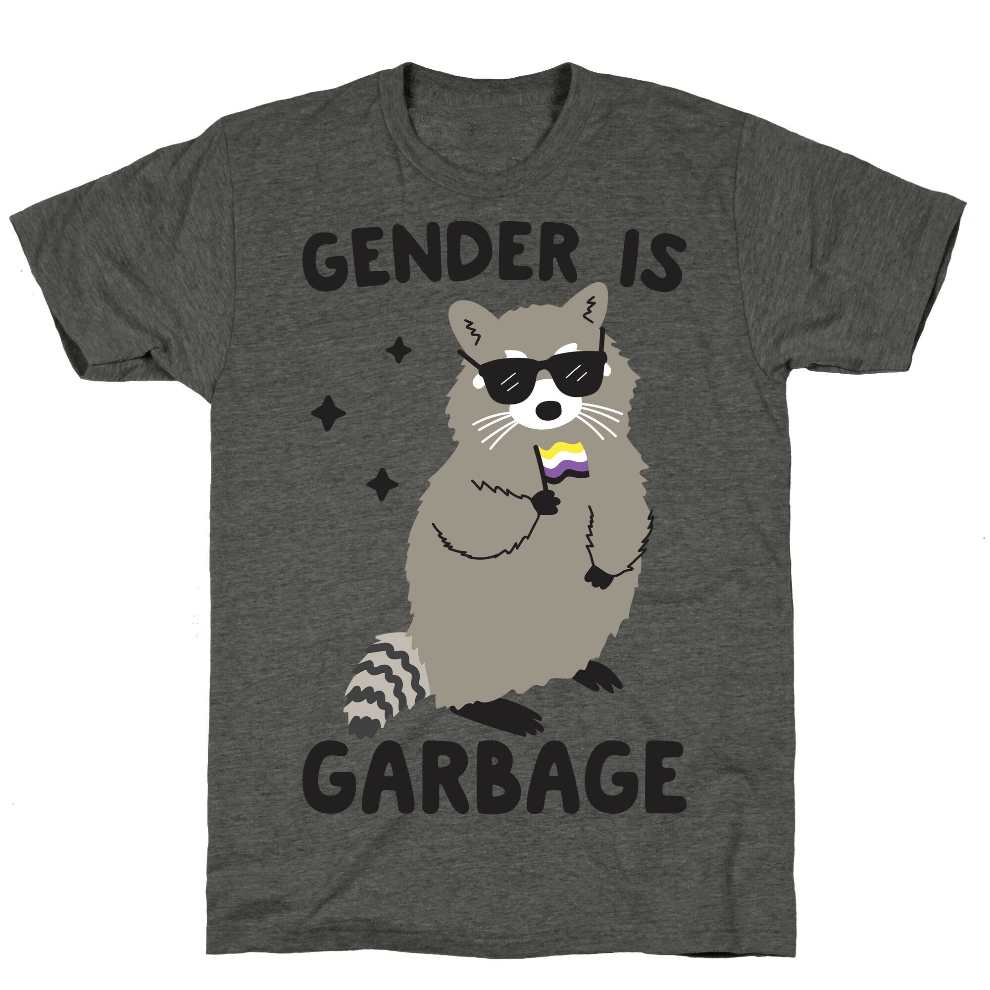 Gender Is Garbage Non-binary Raccoon Unisex Triblend Tee