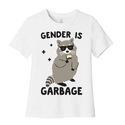 Gender Is Garbage Non-binary Raccoon Women's Cotton Tee