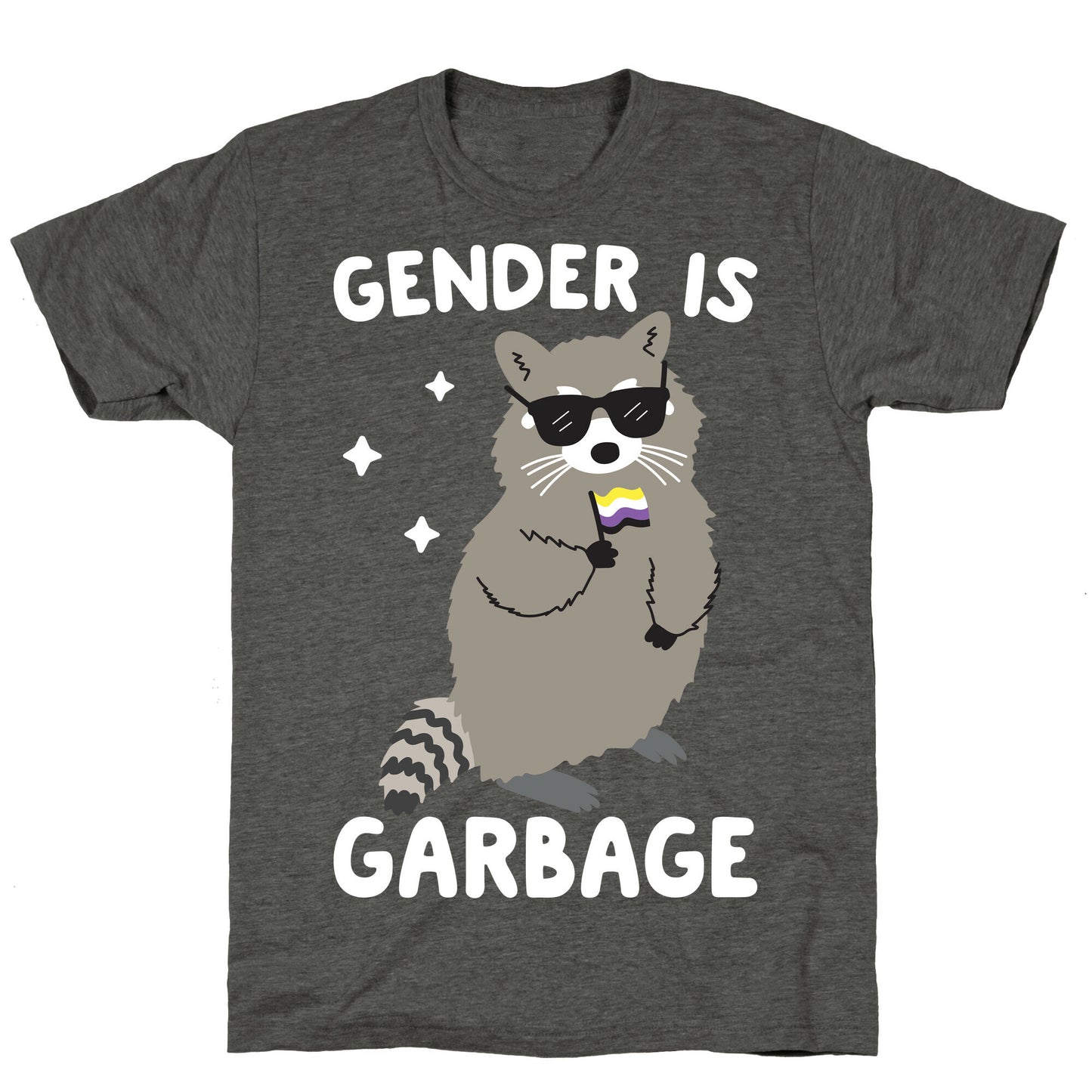 Gender Is Garbage Non-binary Raccoon Unisex Triblend Tee