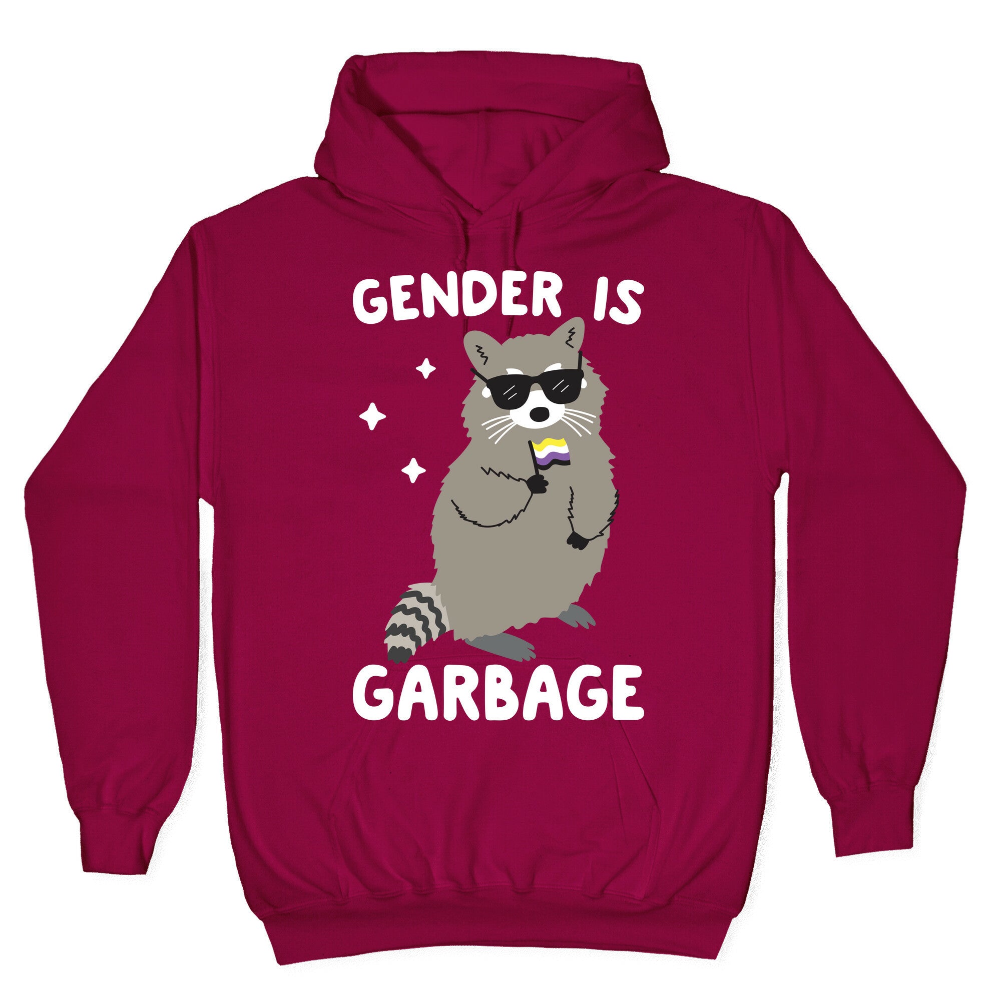 Gender Is Garbage Non-binary Raccoon Hoodie