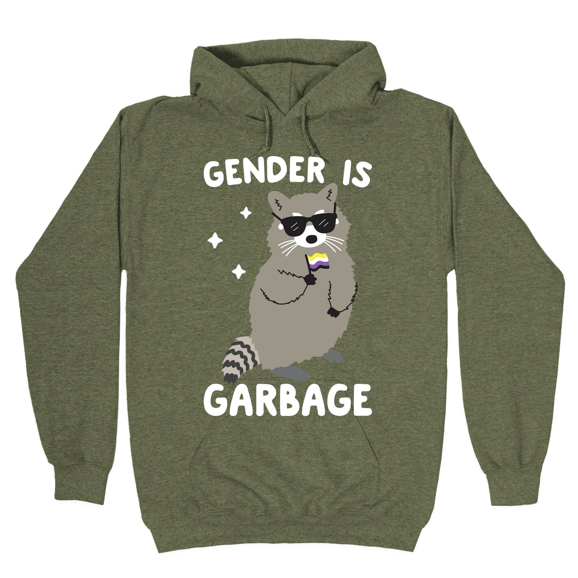 Gender Is Garbage Non-binary Raccoon Hoodie
