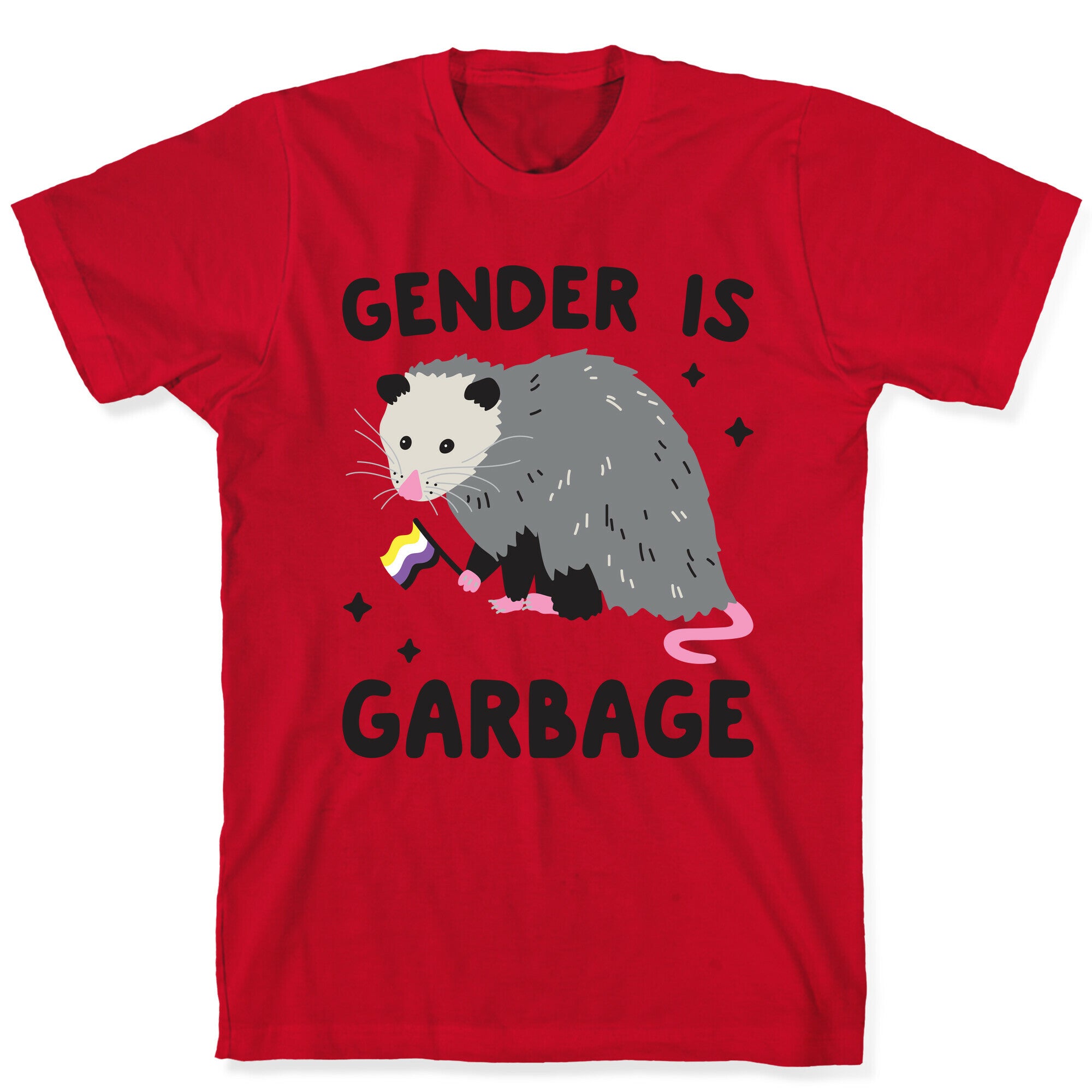 Gender Is Garbage Non-binary Opossum T-Shirt
