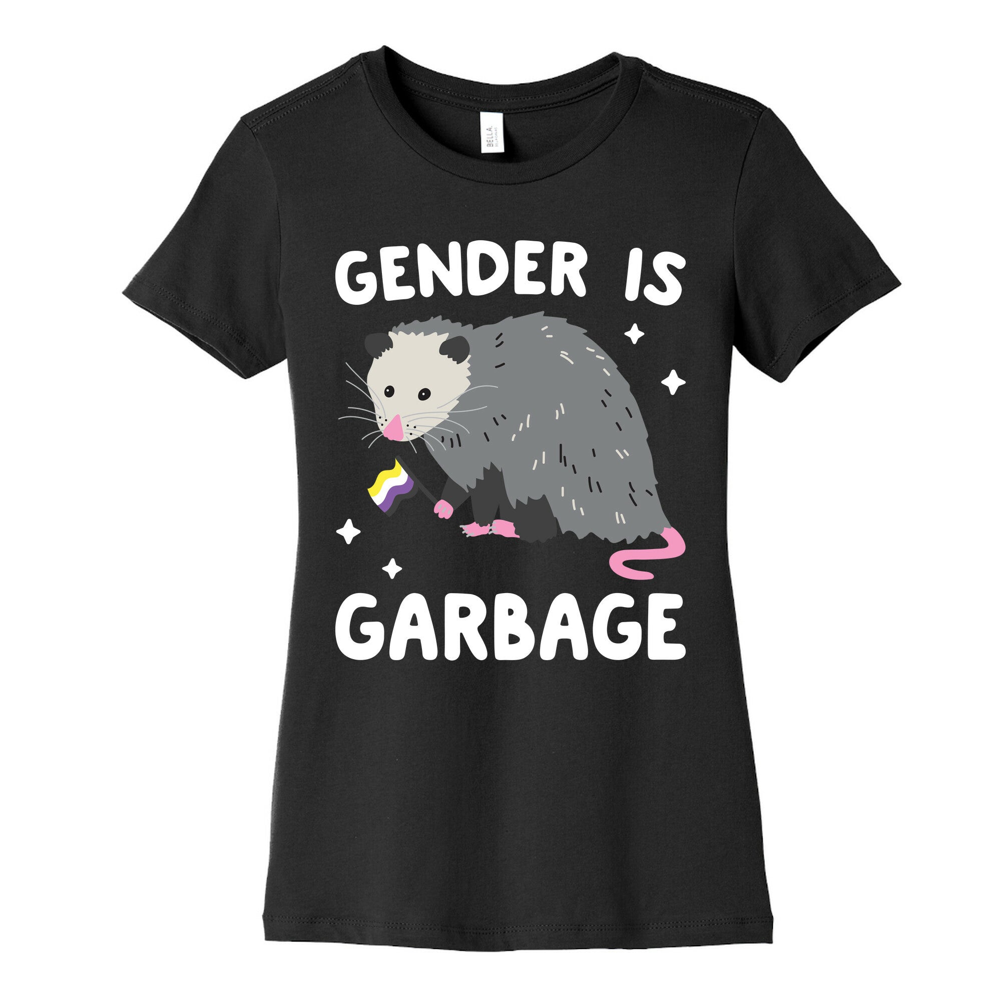 Gender Is Garbage Non-binary Opossum Women's Cotton Tee