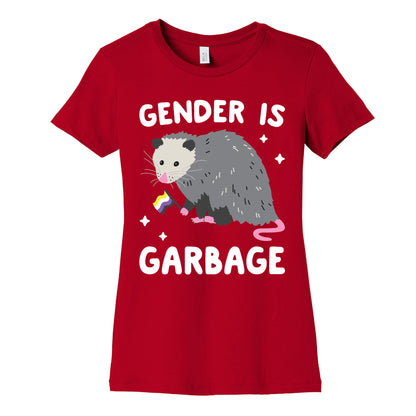Gender Is Garbage Non-binary Opossum Women's Cotton Tee