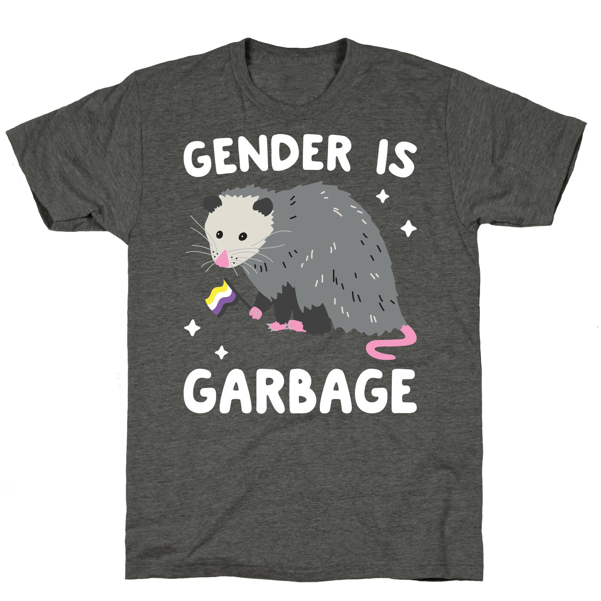 Gender Is Garbage Non-binary Opossum Unisex Triblend Tee