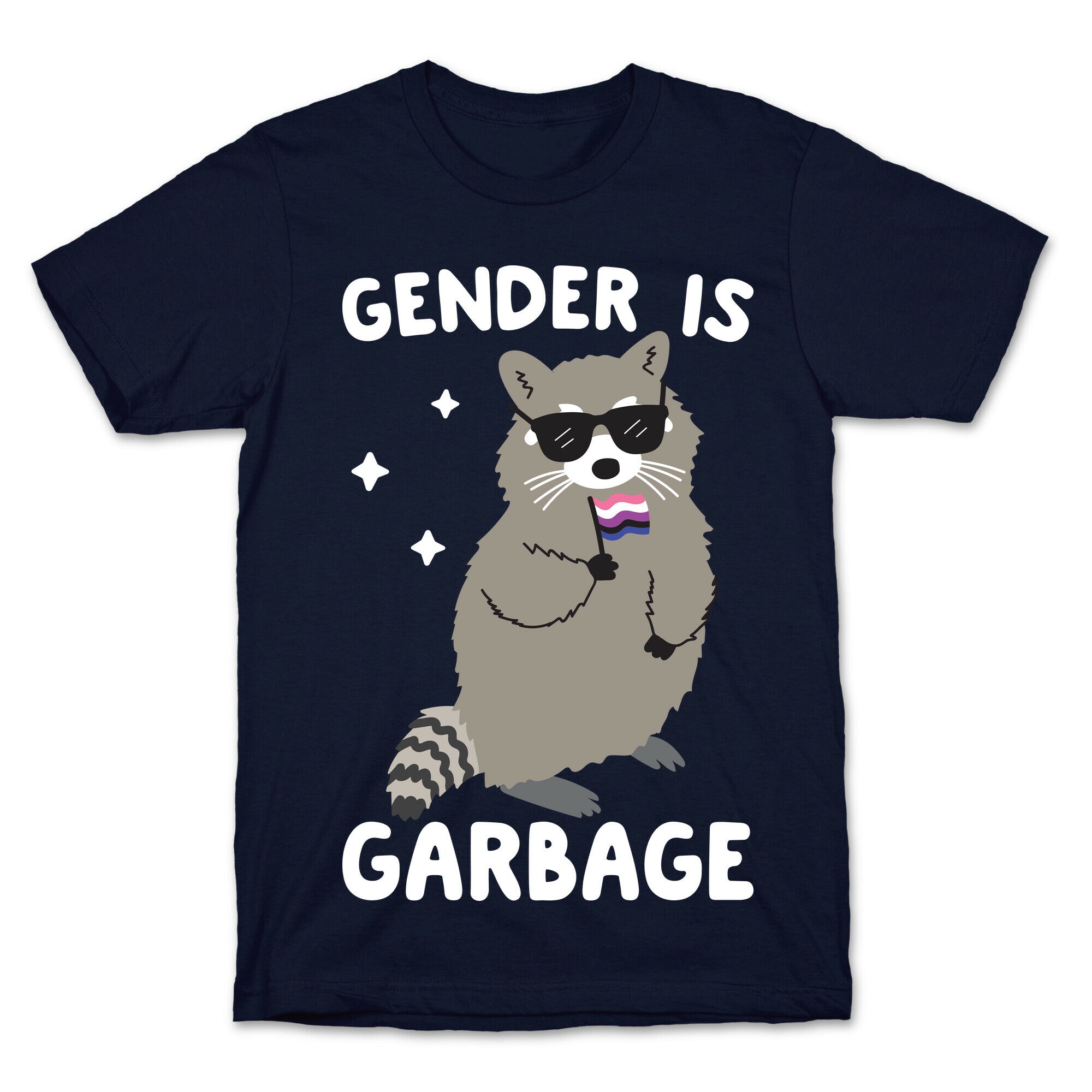 Gender Is Garbage Gender Fluid Raccoon T-Shirt