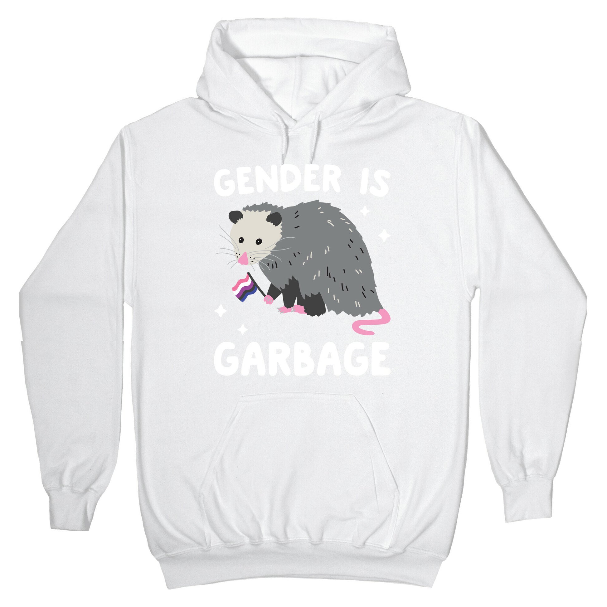 Gender Is Garbage Gender Fluid Opossum Hoodie