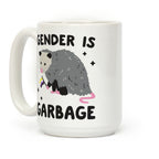Gender Is Garbage Non-binary Opossum Coffee Mug