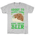 About To Hedge Chug Some Green Beer Hedgehog St. Patrick's Day Parody White Print T-Shirt