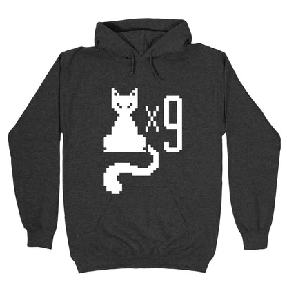 Retro Cat 9 lives Hoodie