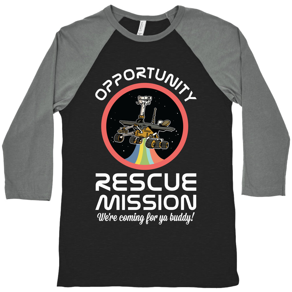 Opportunity Rescue Mission (Mars Rover) Baseball Tee