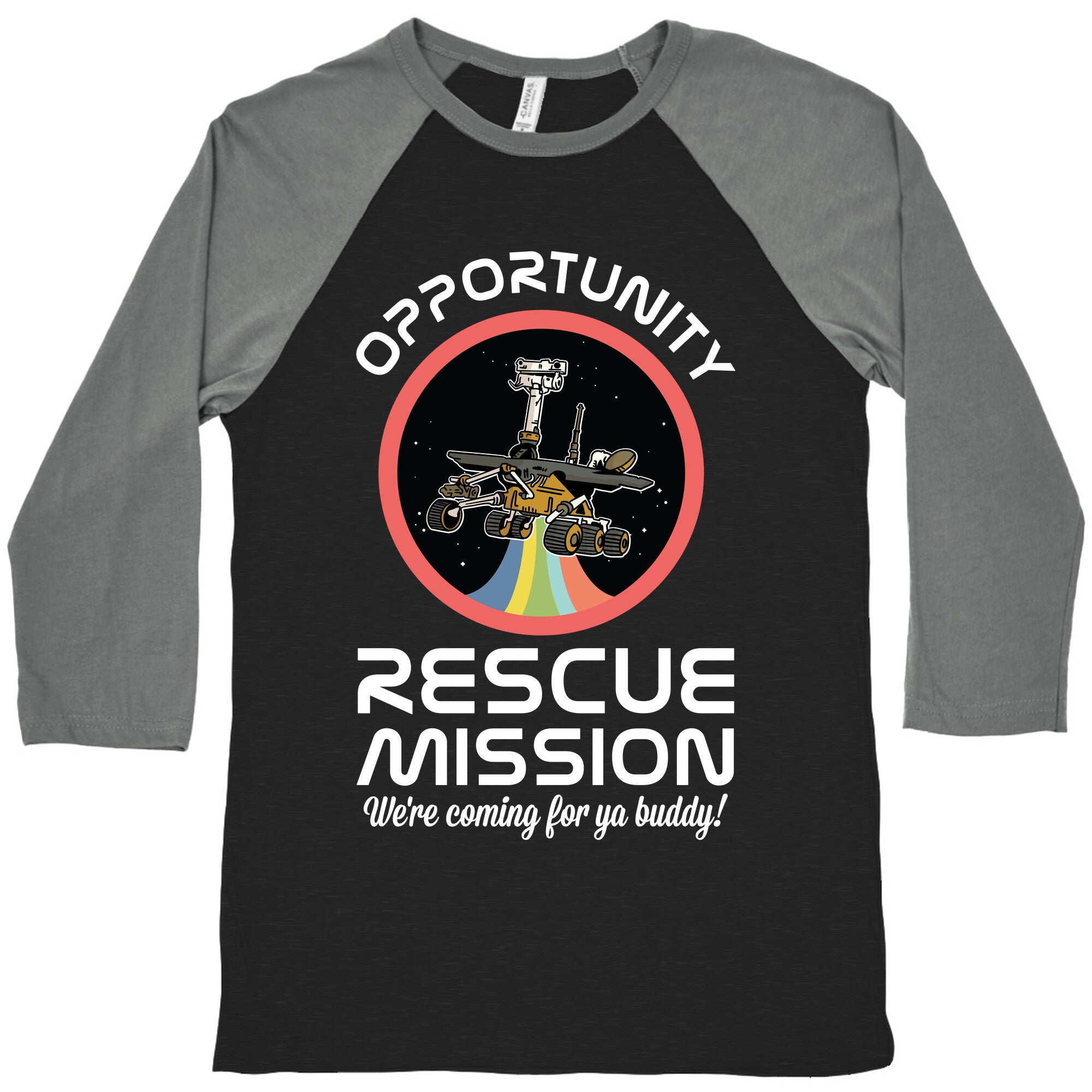 Opportunity Rescue Mission (Mars Rover) Baseball Tee