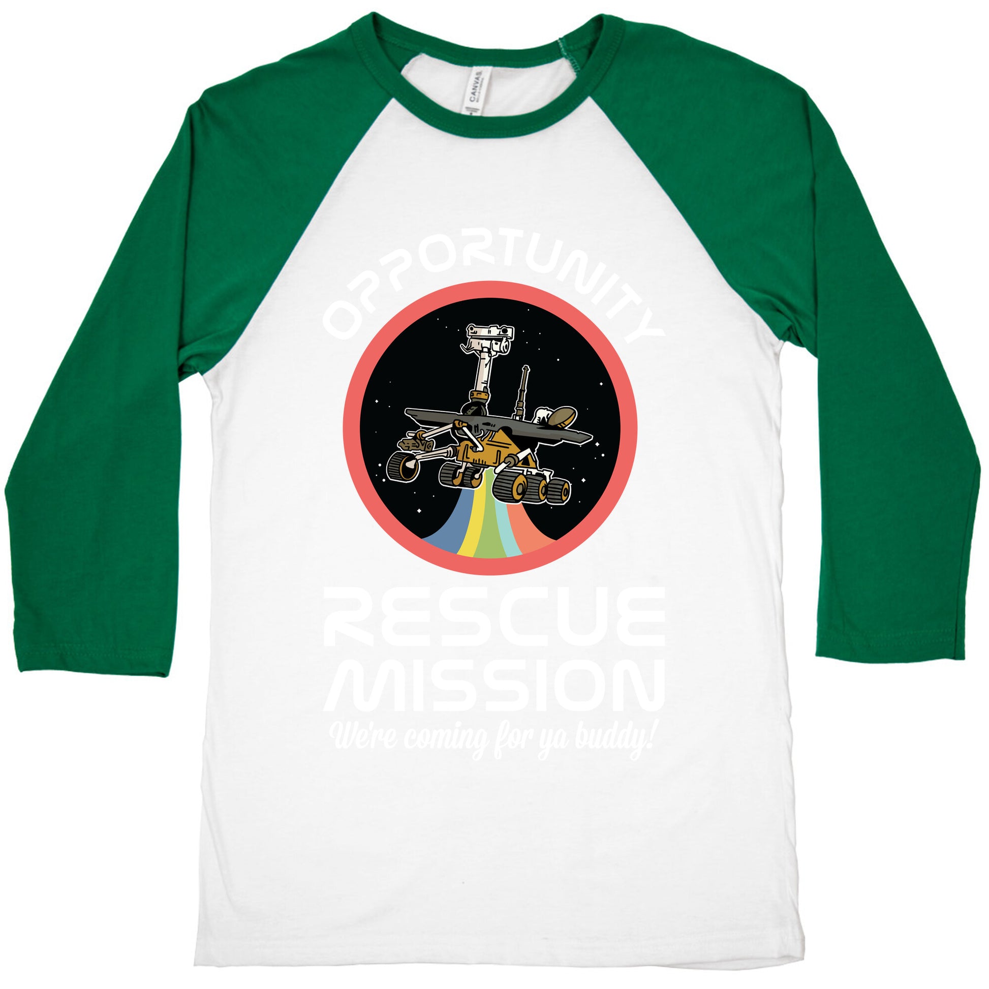 Opportunity Rescue Mission (Mars Rover) Baseball Tee