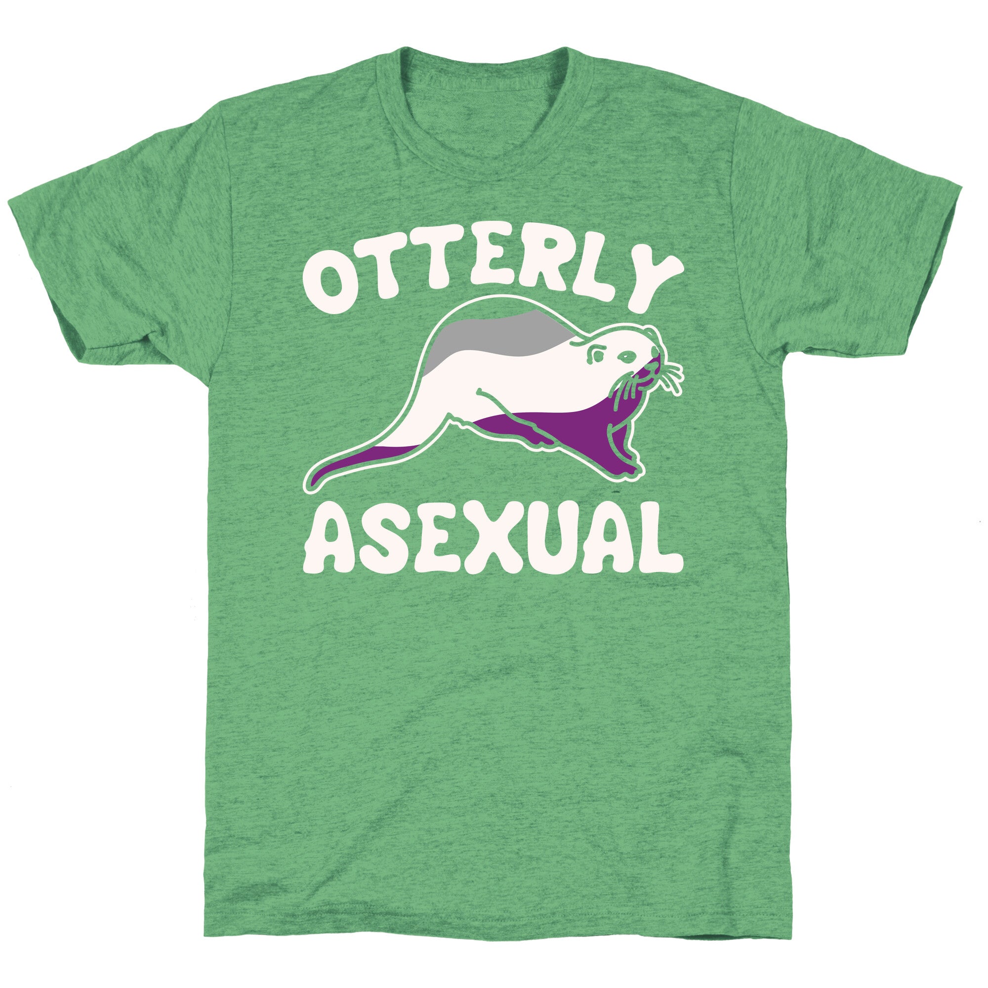 Otterly Asexual White Print Unisex Triblend Tee