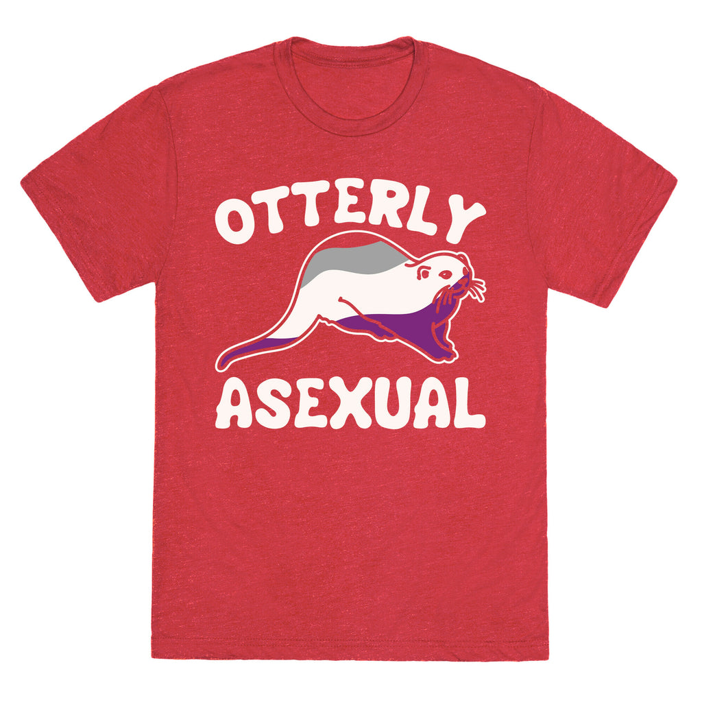 Otterly Asexual White Print Unisex Triblend Tee