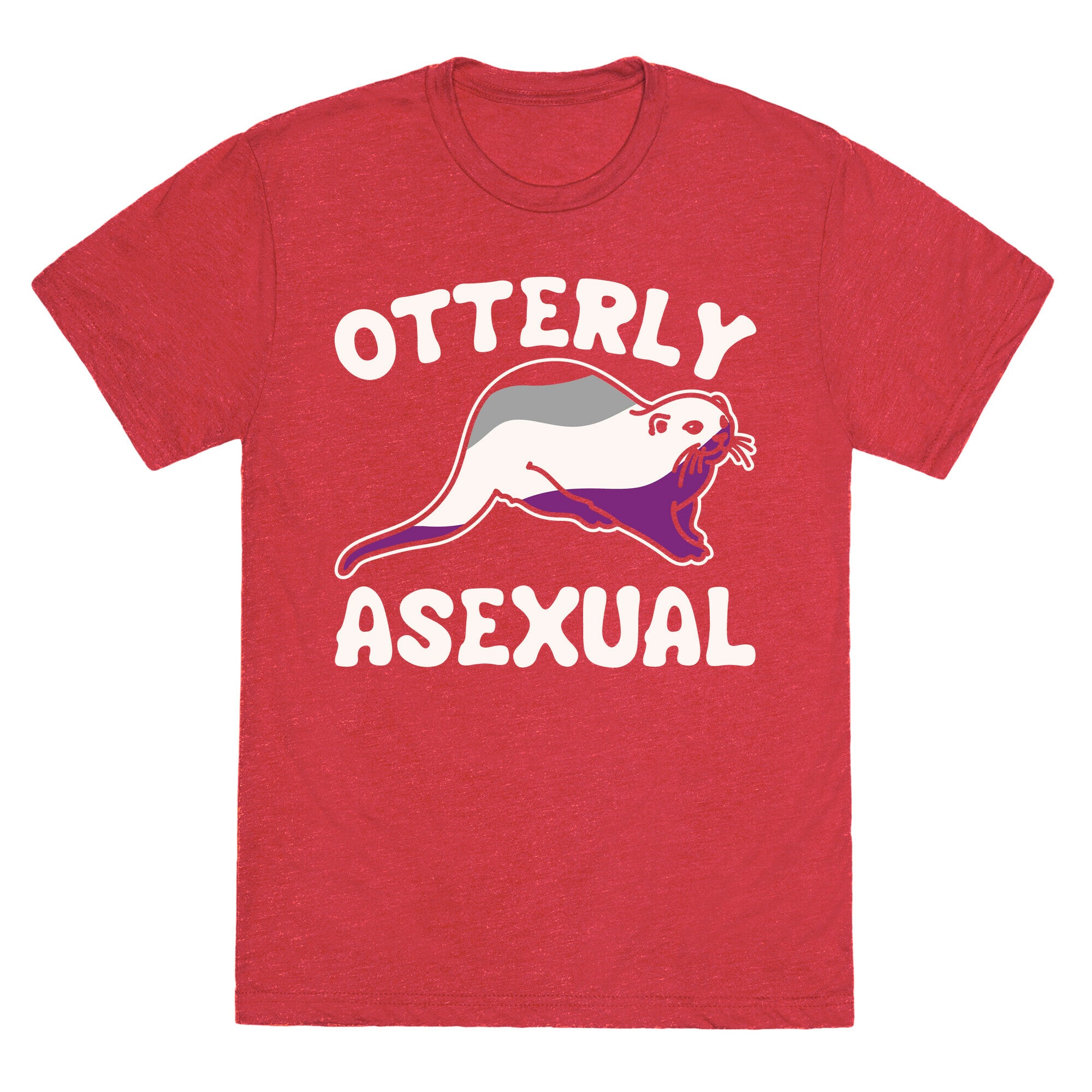 Otterly Asexual White Print Unisex Triblend Tee