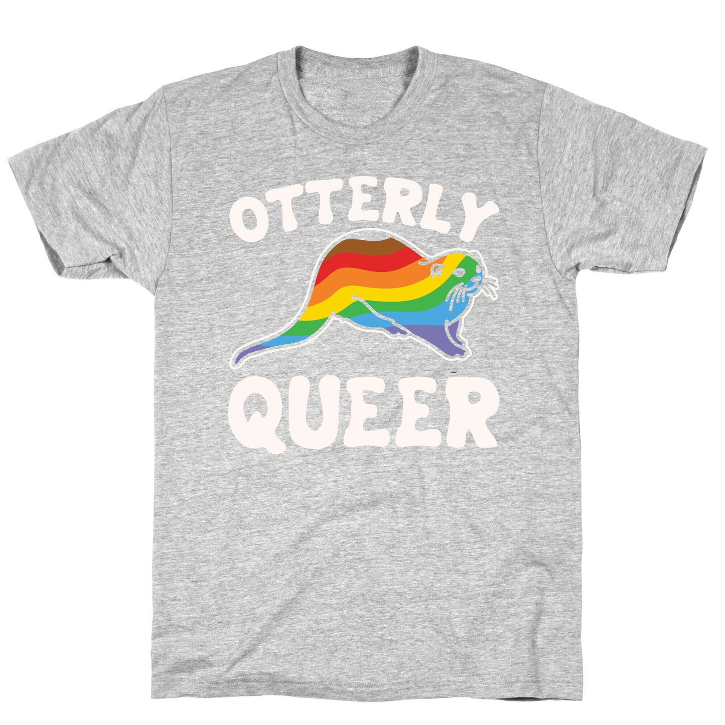 Otterly Queer White Print T-Shirt
