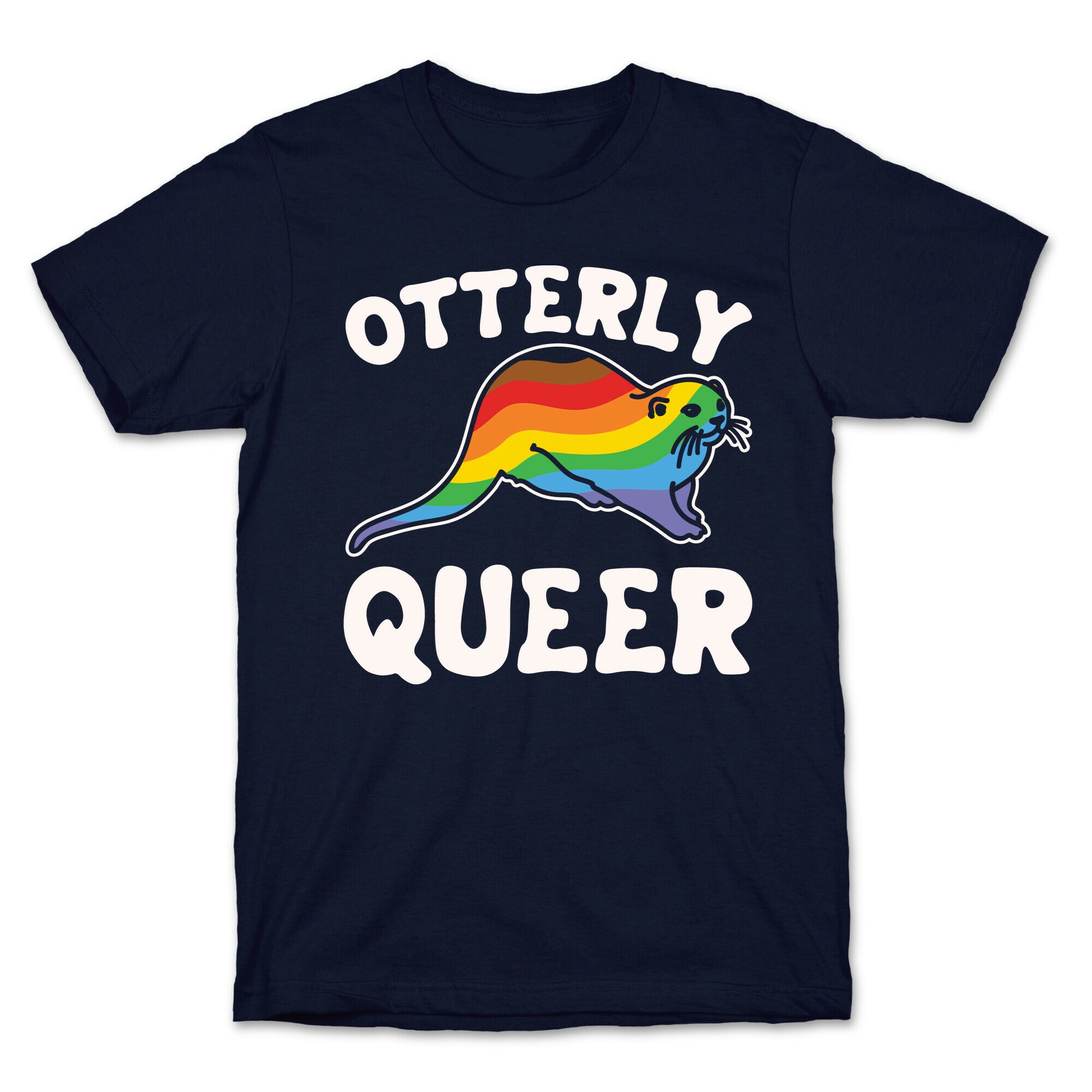 Otterly Queer White Print T-Shirt