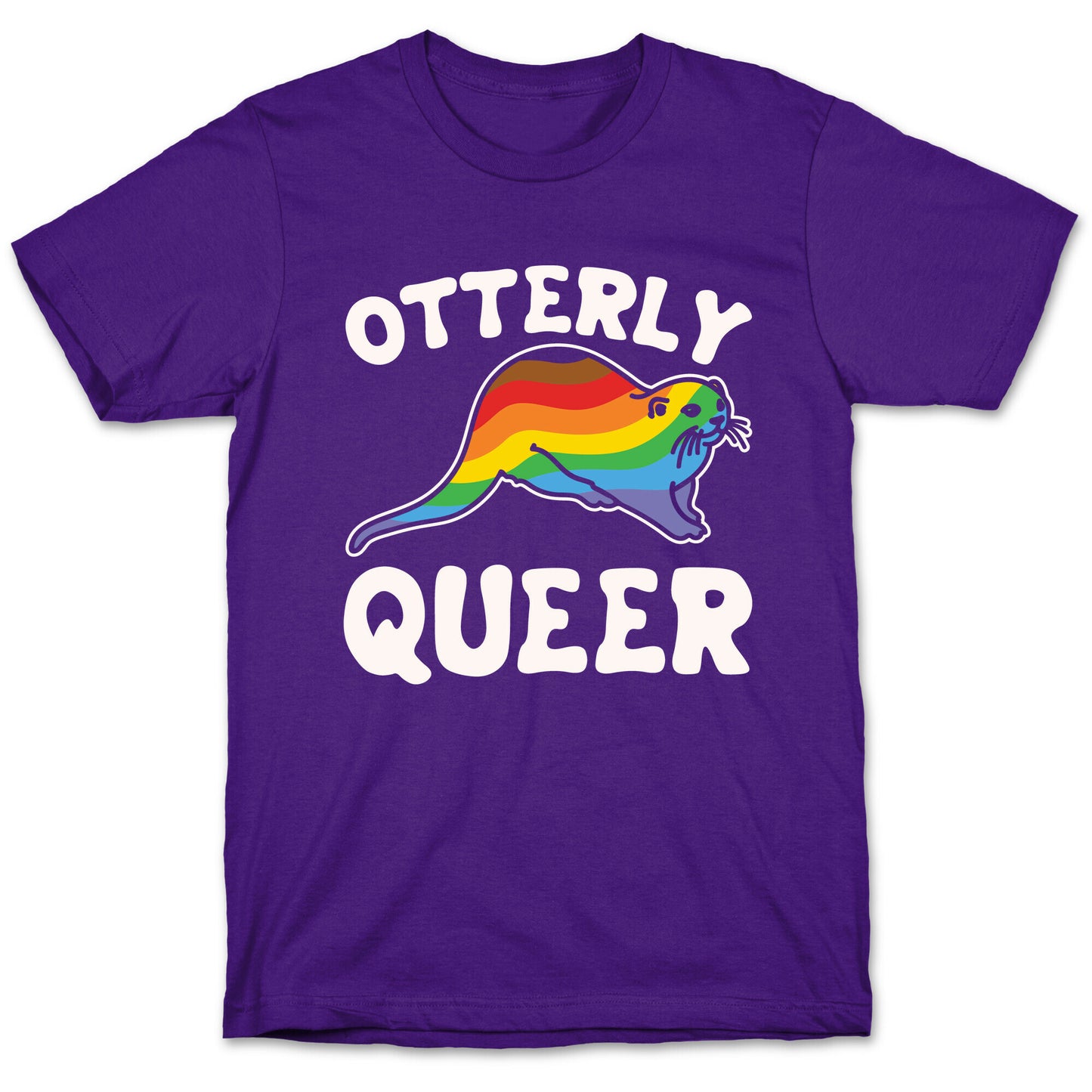 Otterly Queer White Print T-Shirt