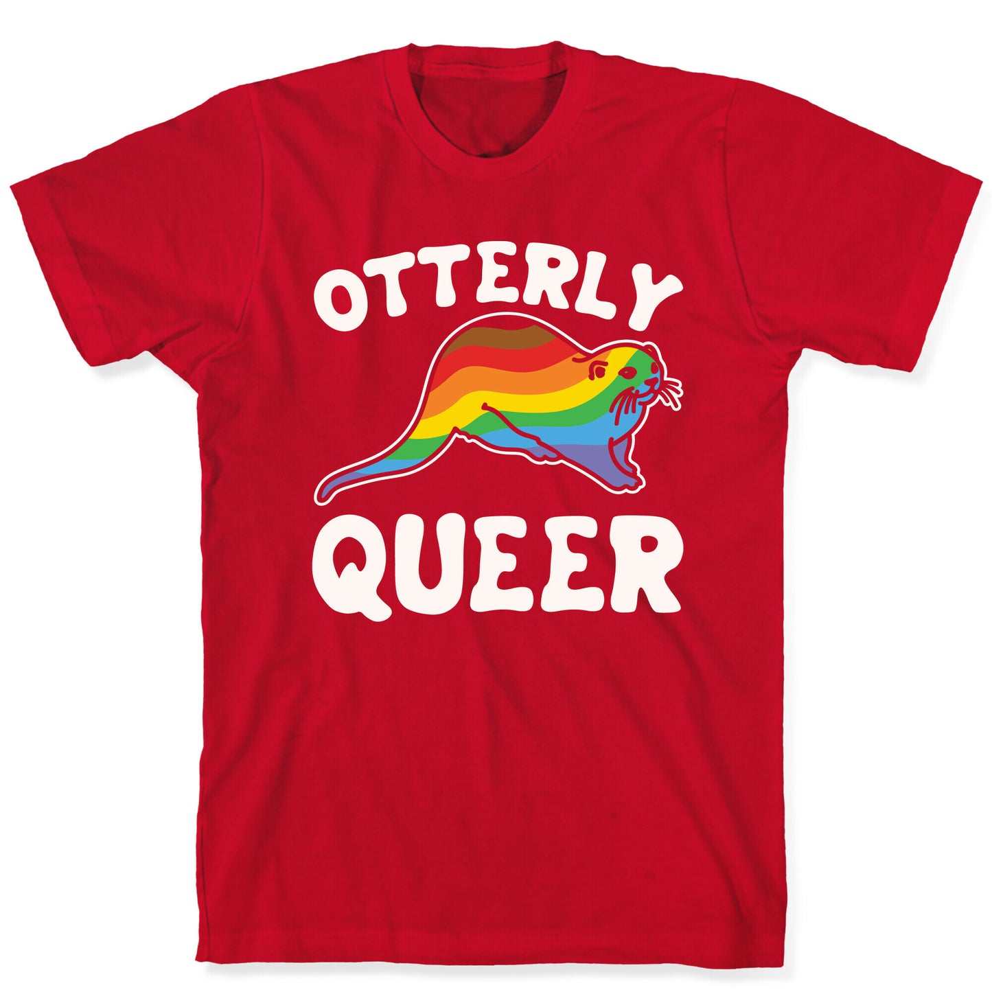 Otterly Queer White Print T-Shirt