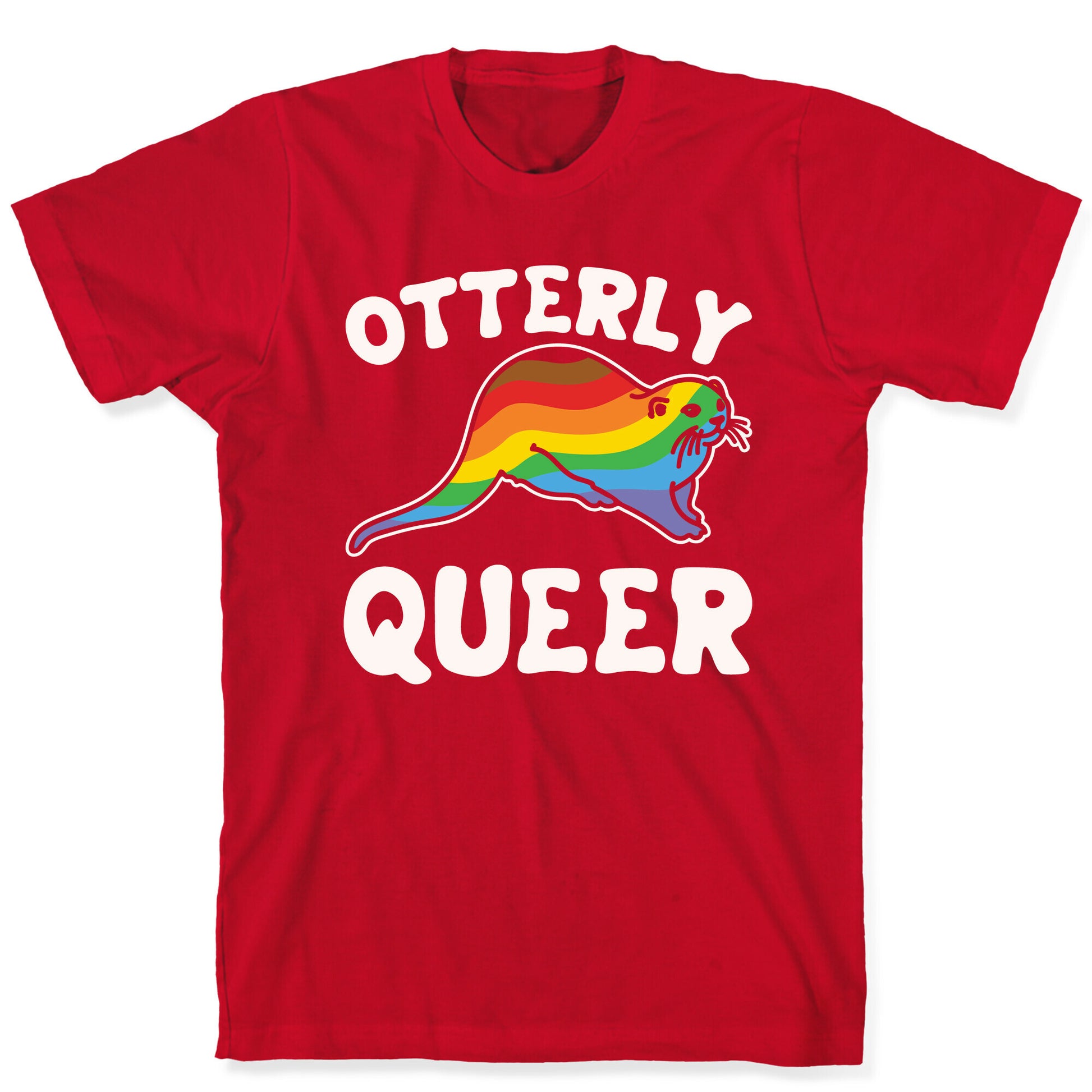 Otterly Queer White Print T-Shirt