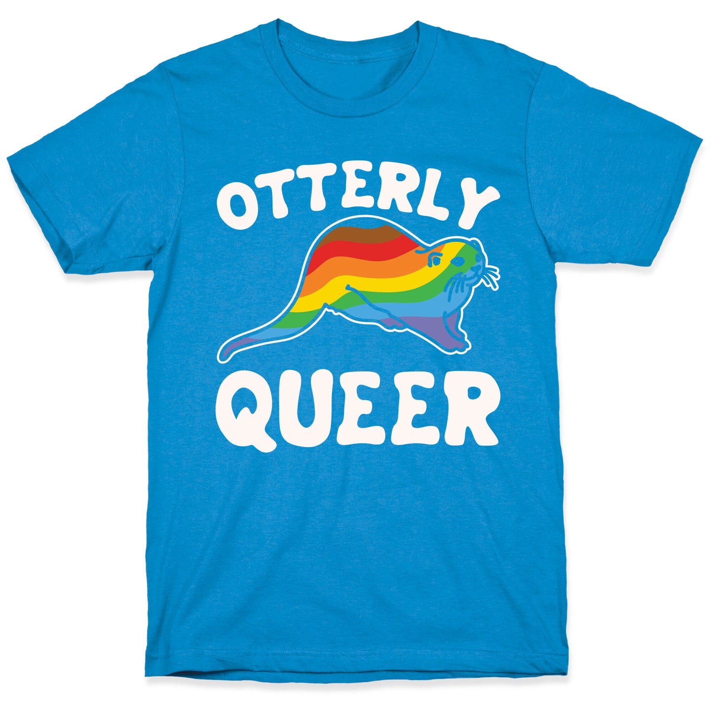 Otterly Queer White Print T-Shirt