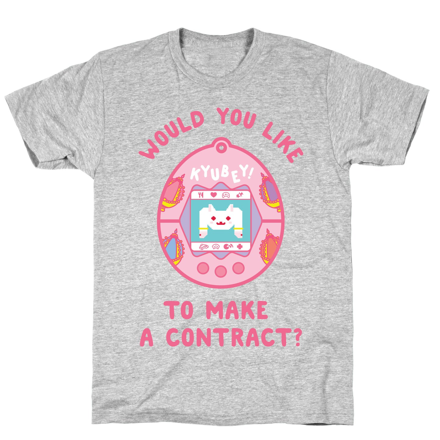 Kyubey Digital Pet Would You Like To Make a Contract? T-Shirt