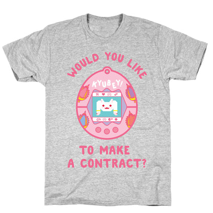 Kyubey Digital Pet Would You Like To Make a Contract? T-Shirt