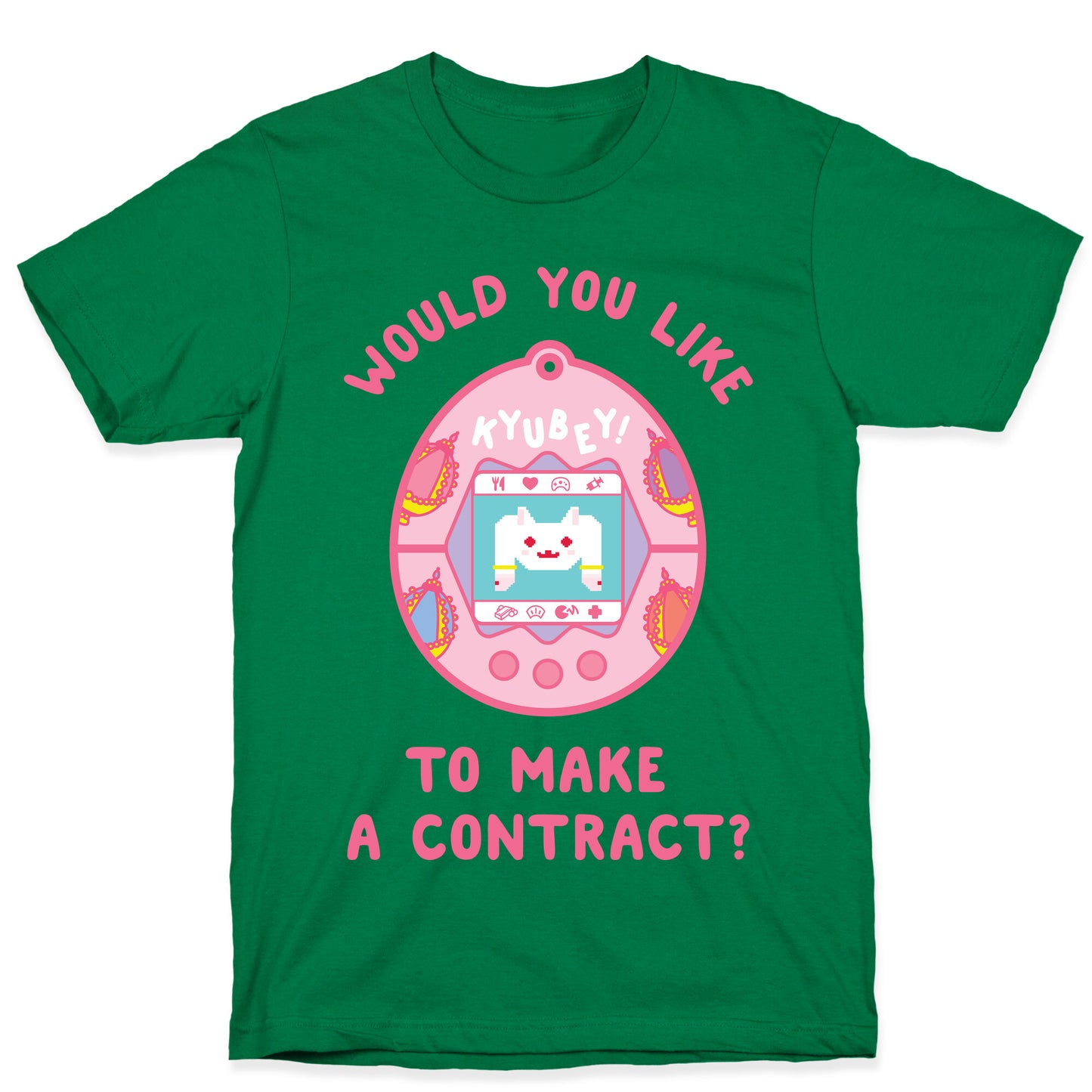 Kyubey Digital Pet Would You Like To Make a Contract? T-Shirt