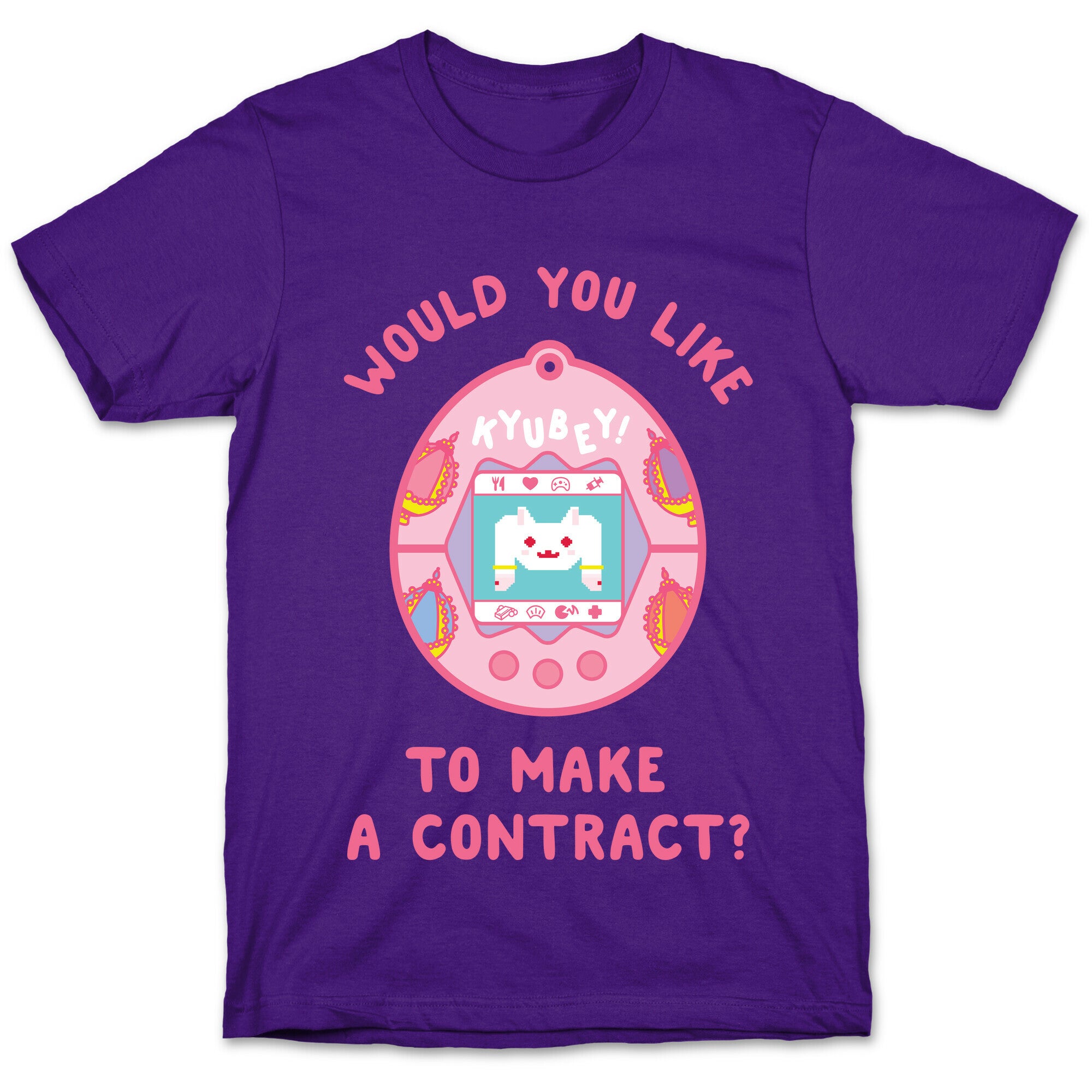 Kyubey Digital Pet Would You Like To Make a Contract? T-Shirt