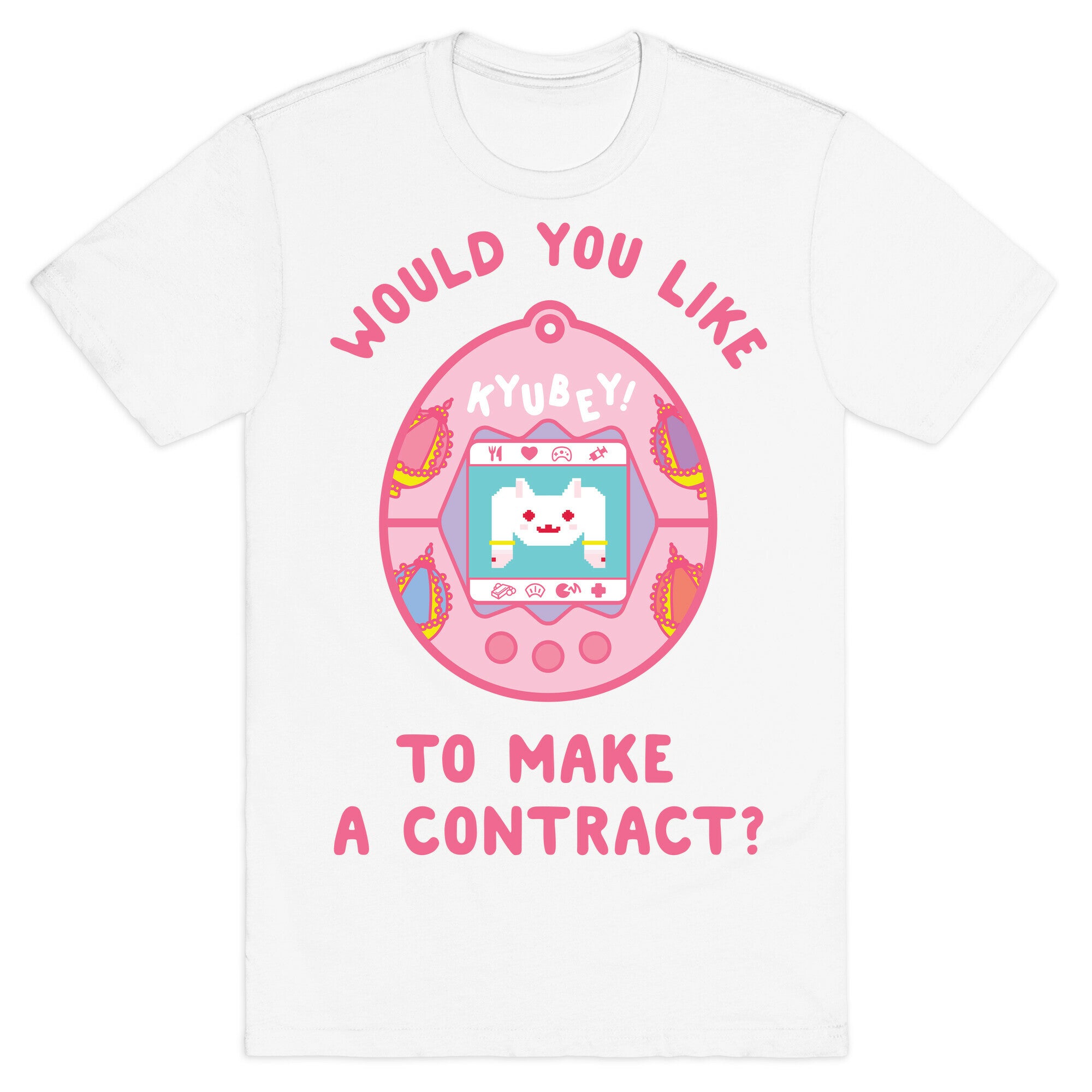 Kyubey Digital Pet Would You Like To Make a Contract? T-Shirt