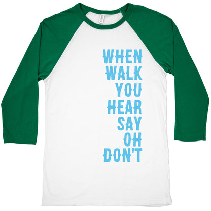 Simple and Clean Lyrics (1 of 2 pair) Baseball Tee