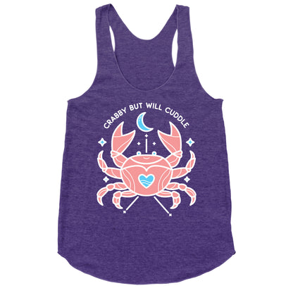 Crabby But Will Cuddle Cancer Crab Racerback Tank