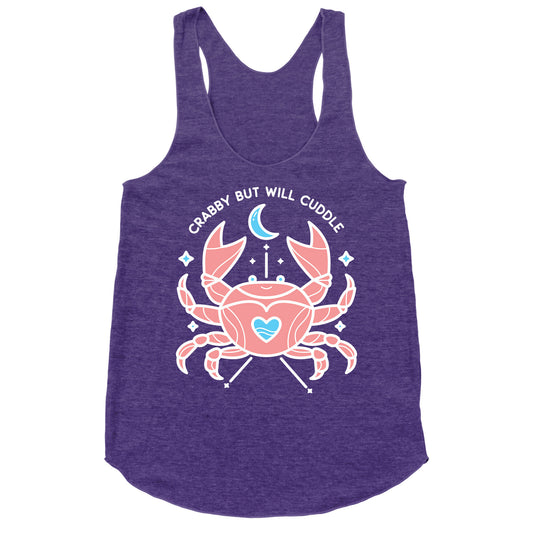 Crabby But Will Cuddle Cancer Crab Racerback Tank
