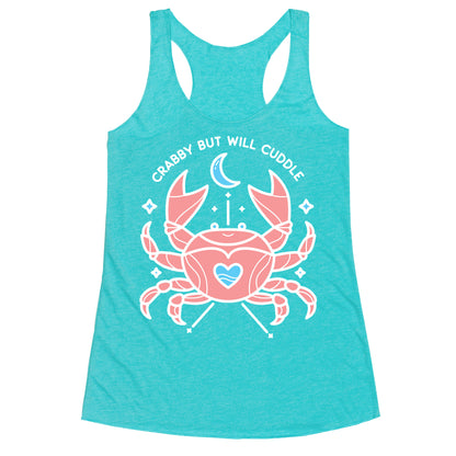 Crabby But Will Cuddle Cancer Crab Racerback Tank