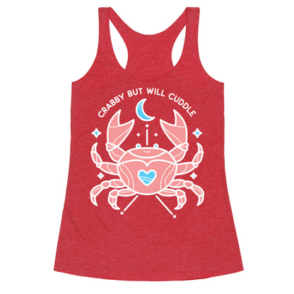 Crabby But Will Cuddle Cancer Crab Racerback Tank