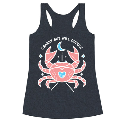 Crabby But Will Cuddle Cancer Crab Racerback Tank