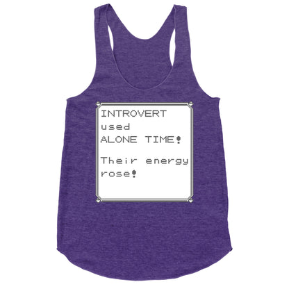 Introvert Used Alone Time Racerback Tank
